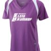  James & Nicholson Ladies' Running-T (paars/wit) Thumbnail