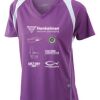  James & Nicholson Ladies' Running-T (paars/wit) Thumbnail